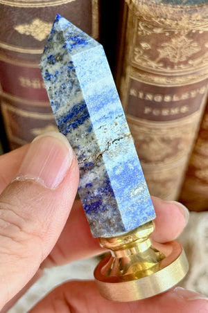 OOAK Lapis Lazuli Point Tower Wax Seal Handle