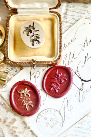 Floral Whispers: In Lieu of Speech Wax Seal Stamp | Lily | Renewed Dignity (Pre-Order / Ship in March)