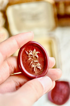 Floral Whispers: In Lieu of Speech Wax Seal Stamp | Lily | Renewed Dignity (Pre-Order / Ship in March)