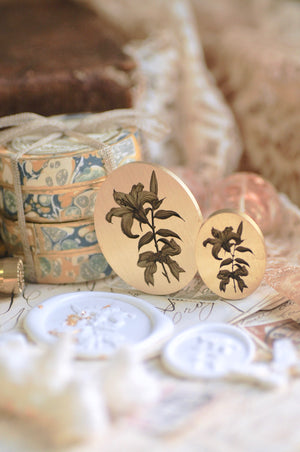 Floral Whispers: In Lieu of Speech Wax Seal Stamp | Lily | Renewed Dignity