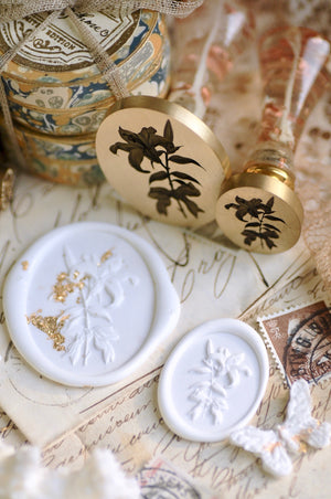 Floral Whispers: In Lieu of Speech Wax Seal Stamp | Lily | Renewed Dignity