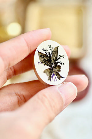 Floral Whispers: In Lieu of Speech Wax Seal Stamp | Lily of the Valley | Joy Returns
