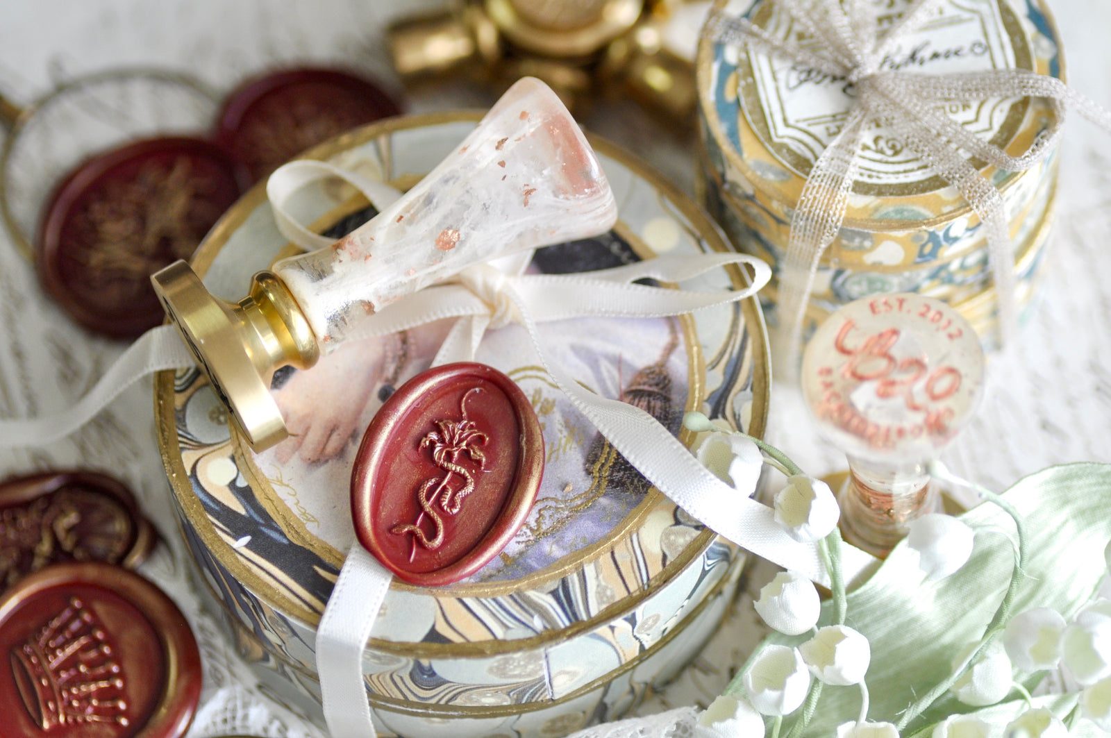 Lily and Snake 3D Emboss Wax Seal Stamp