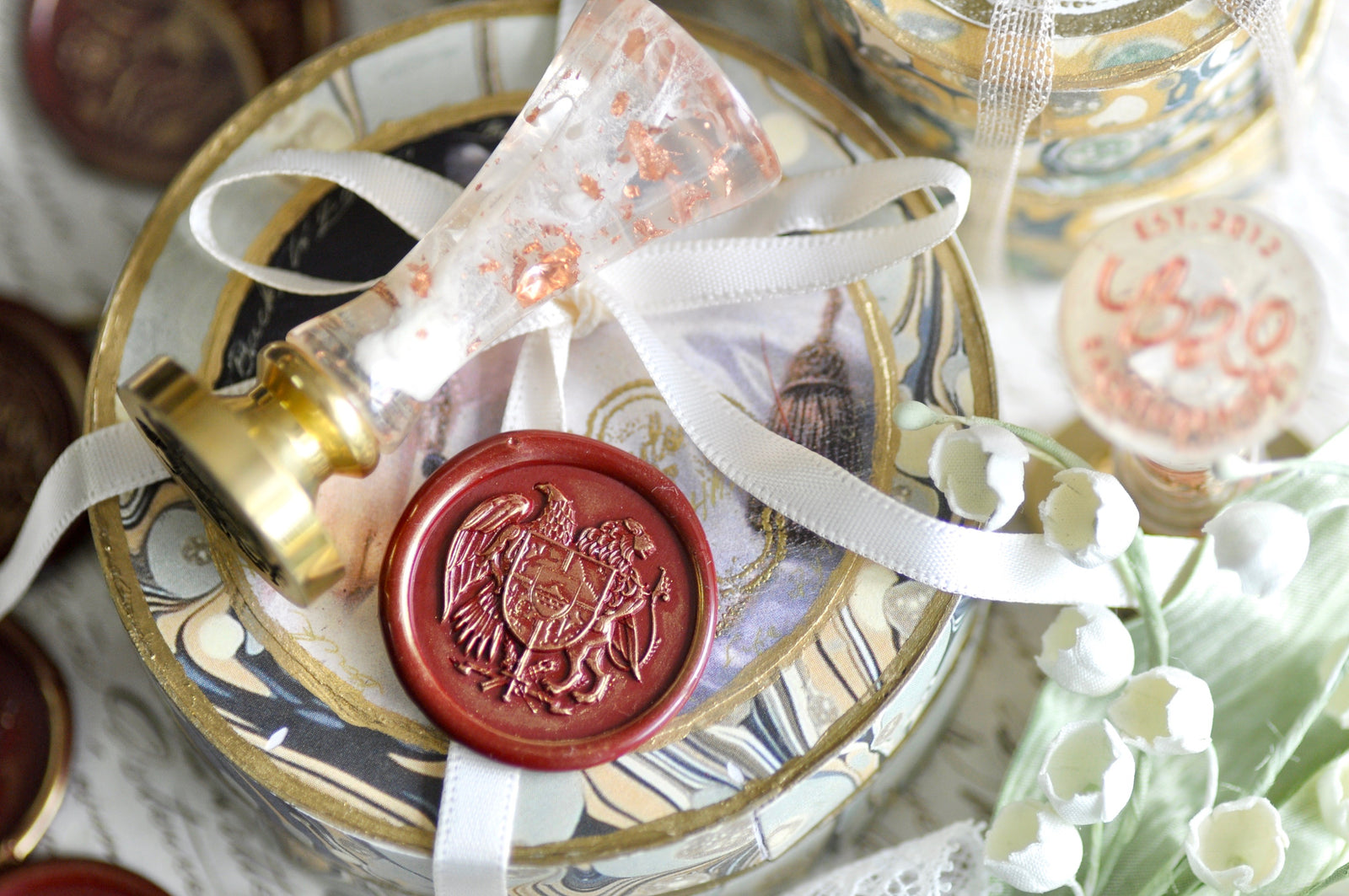 Lion and Eagle Crest 3D Emboss Wax Seal Stamp