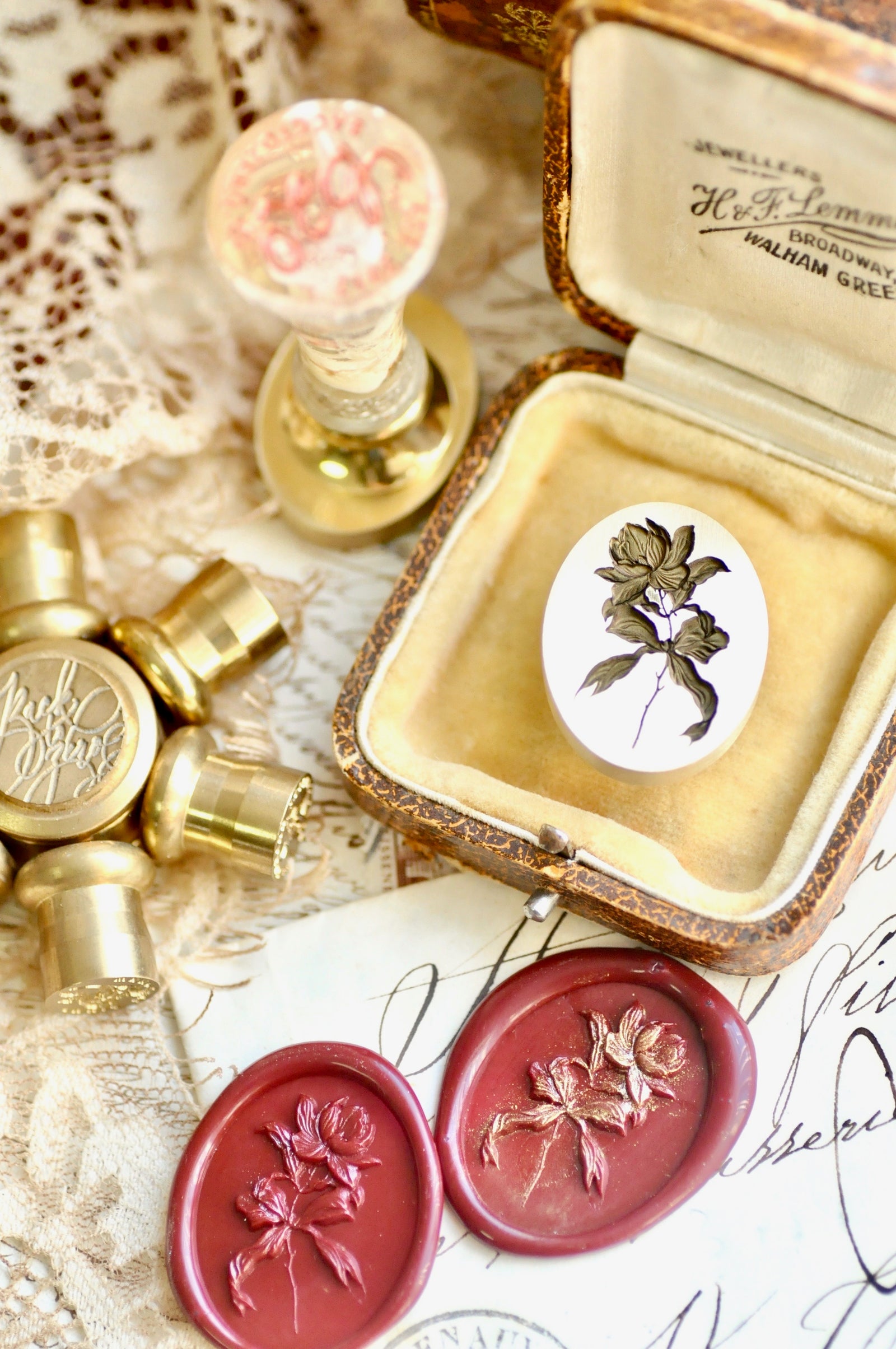 Floral Whispers: In Lieu of Speech Wax Seal Stamp | Magnolia | I Flourish Under Pressure (Pre-Order / Ship in March)