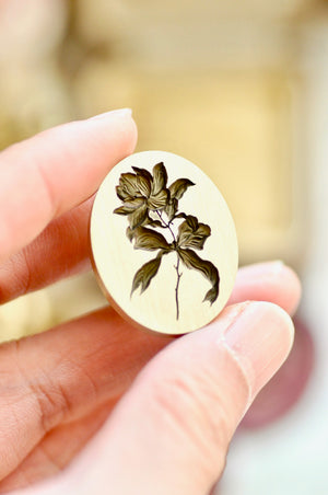 Floral Whispers: In Lieu of Speech Wax Seal Stamp | Magnolia | I Flourish Under Pressure (Pre-Order / Ship in March)