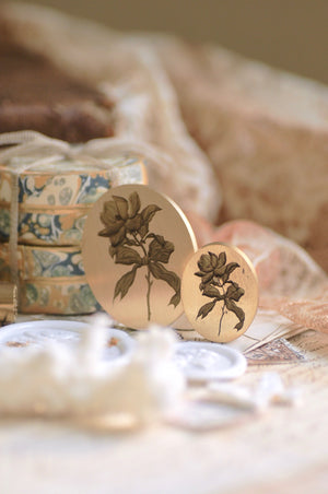 Floral Whispers: In Lieu of Speech Wax Seal Stamp | Magnolia | I Flourish Under Pressure