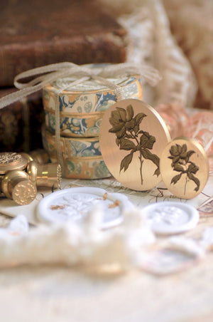 Floral Whispers: In Lieu of Speech Wax Seal Stamp | Magnolia | I Flourish Under Pressure
