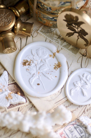 Floral Whispers: In Lieu of Speech Wax Seal Stamp | Magnolia | I Flourish Under Pressure