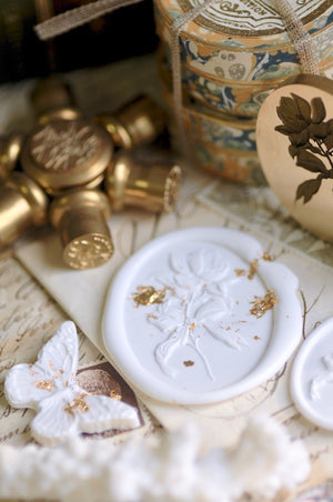 Floral Whispers: In Lieu of Speech Wax Seal Stamp | Magnolia | I Flourish Under Pressure