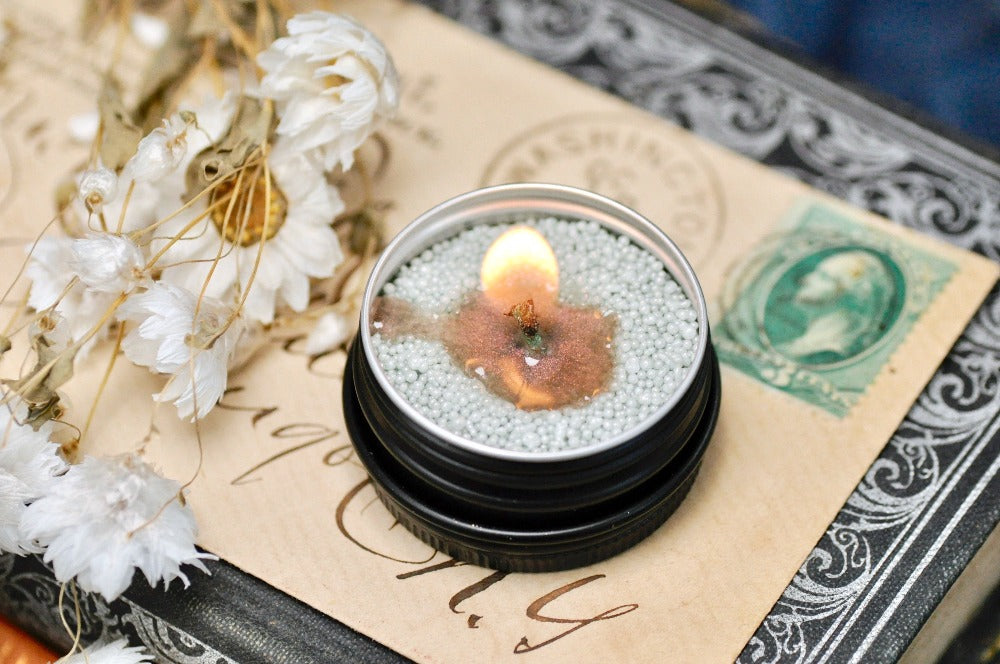 Shimmery Loose Beads Candle | Mini Mint Pink - Backtozero B20 - candle, granulated candle, Green, loose beads, mint, newarrivals, pearled candle, Pink, shimmery