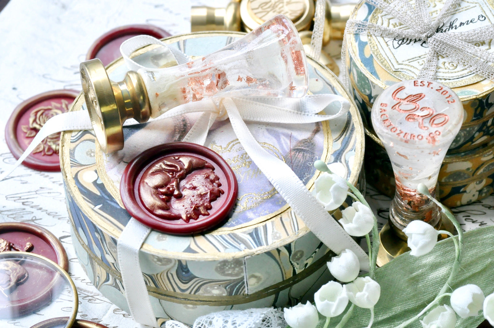 Moon with face & Stars 3D Emboss Wax Seal Stamp