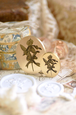 Floral Whispers: In Lieu of Speech Wax Seal Stamp | Lady Slipper Orchid | Rare but Strong