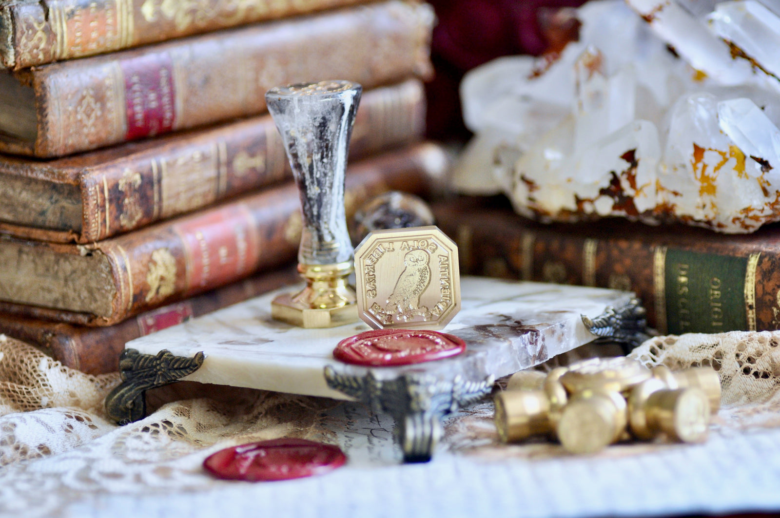 Owl Latin Motto Wax Seal Stamp | Wisdom | O