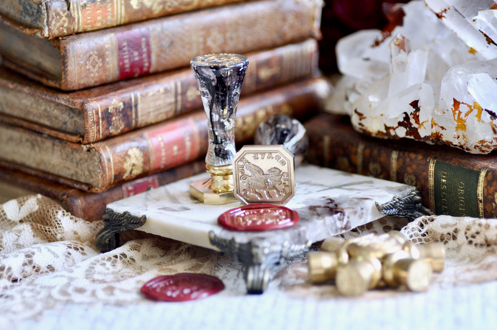 Winged Ox Latin Motto Wax Seal Stamp | Determination | O