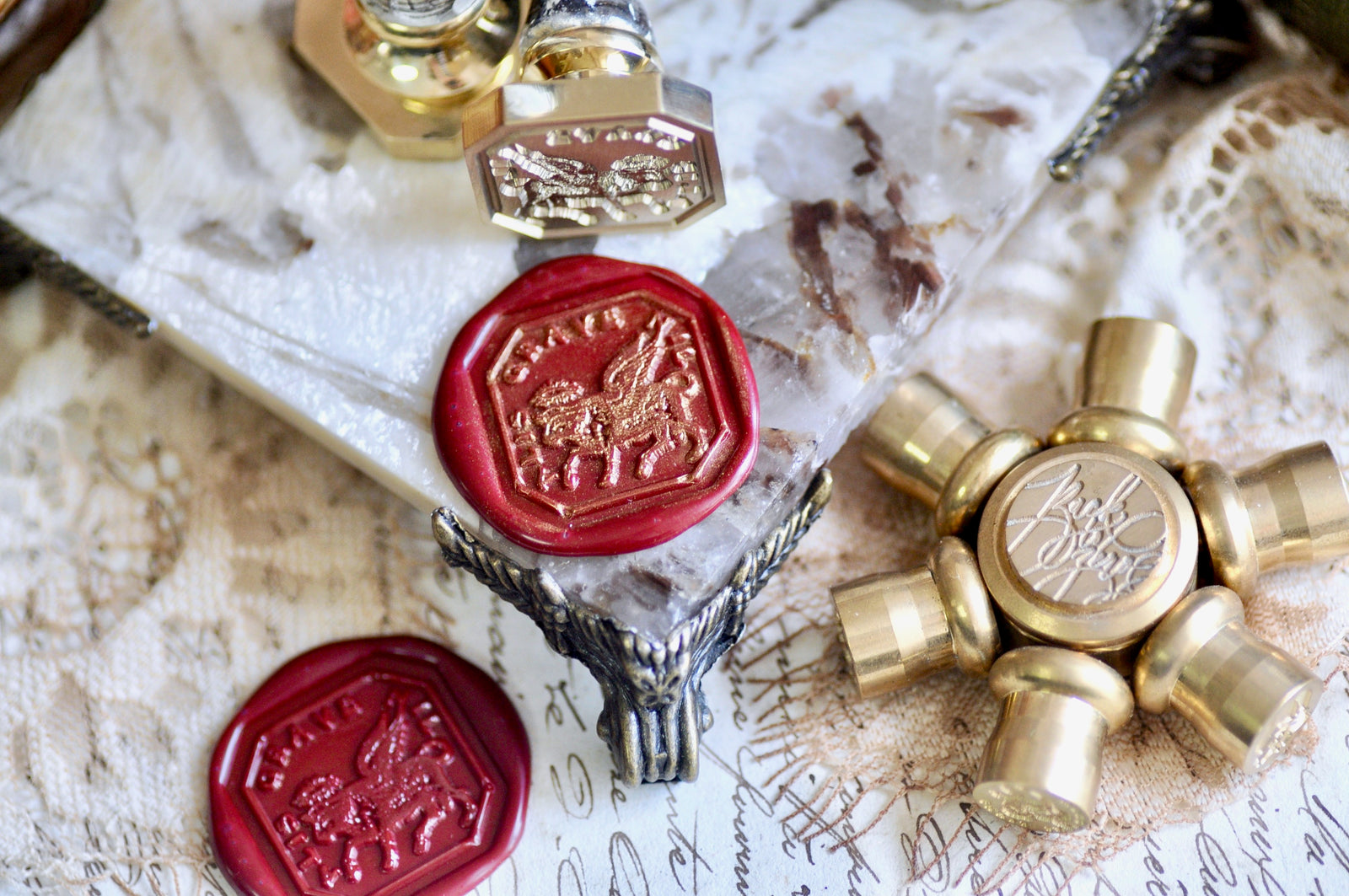 Winged Ox Latin Motto Wax Seal Stamp | Determination | O