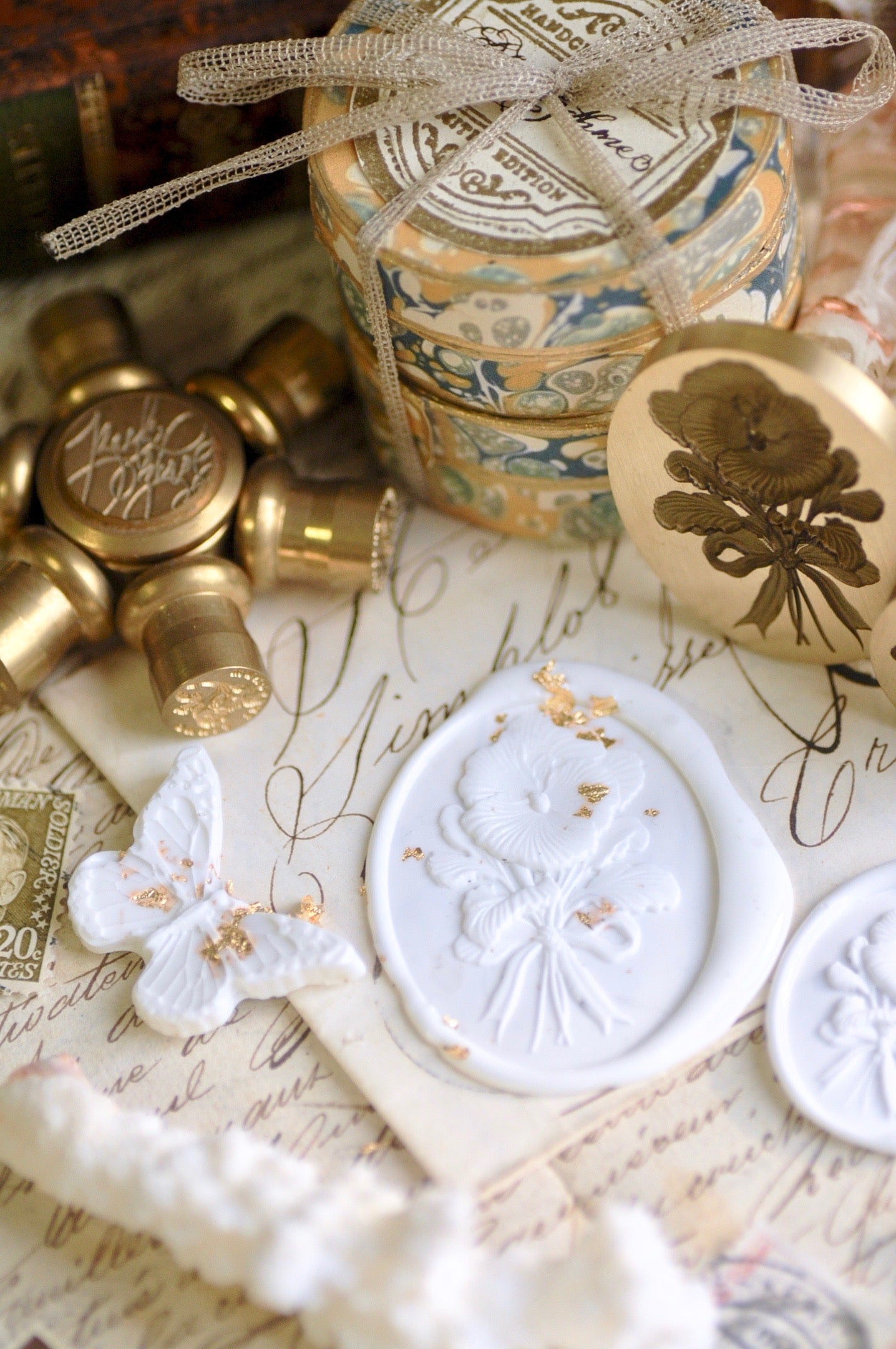 Floral Whispers: In Lieu of Speech Wax Seal Stamp | Pansy | Thoughts of Love (Copy)