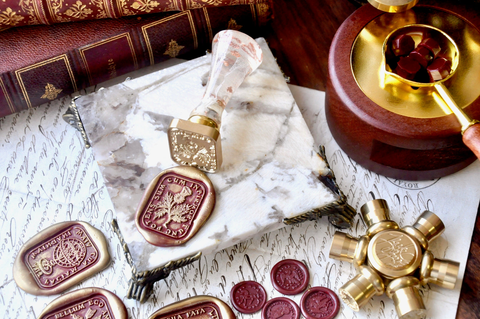 OOAK Vintage Inspired Marble Wax Sealing Base | Patagonia Granite