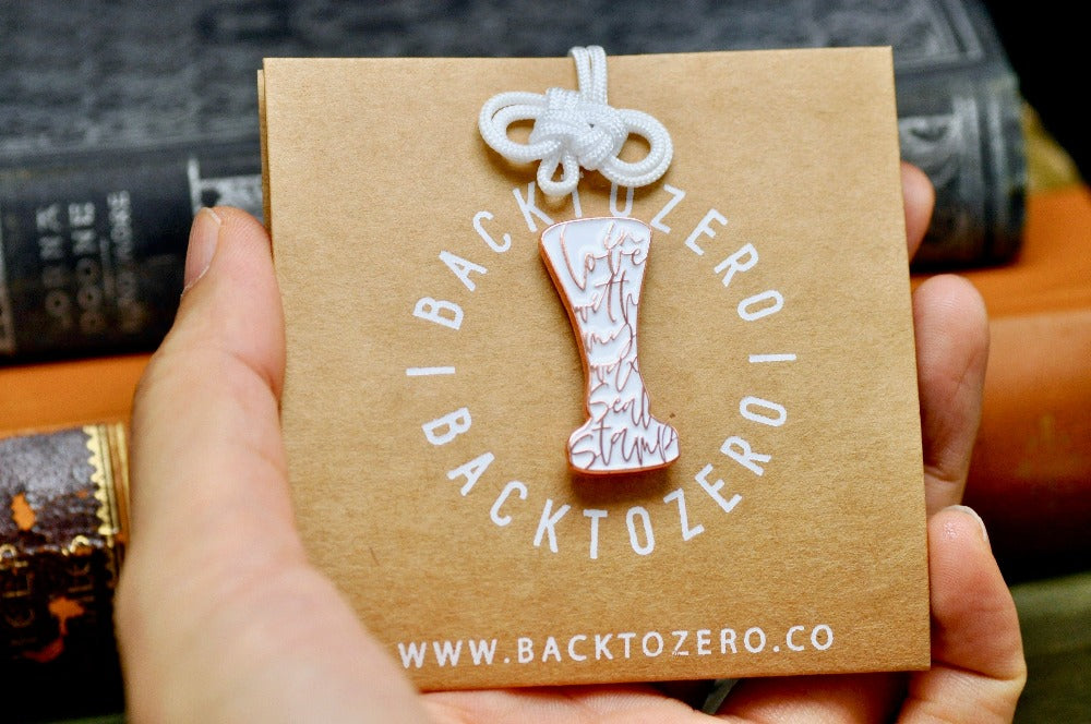 In Love with my Wax Seal Stamp Soft Enamel Pin | White - Backtozero B20 - enamel, her, him, in love, lapel, metal, metal pin, pin, rose gold, soft enamel, soft enamel pin, White