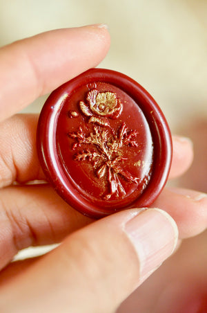 Floral Whispers: In Lieu of Speech Wax Seal Stamp | Poppy | Peace in Dreams (Pre-Order / Ship in March)