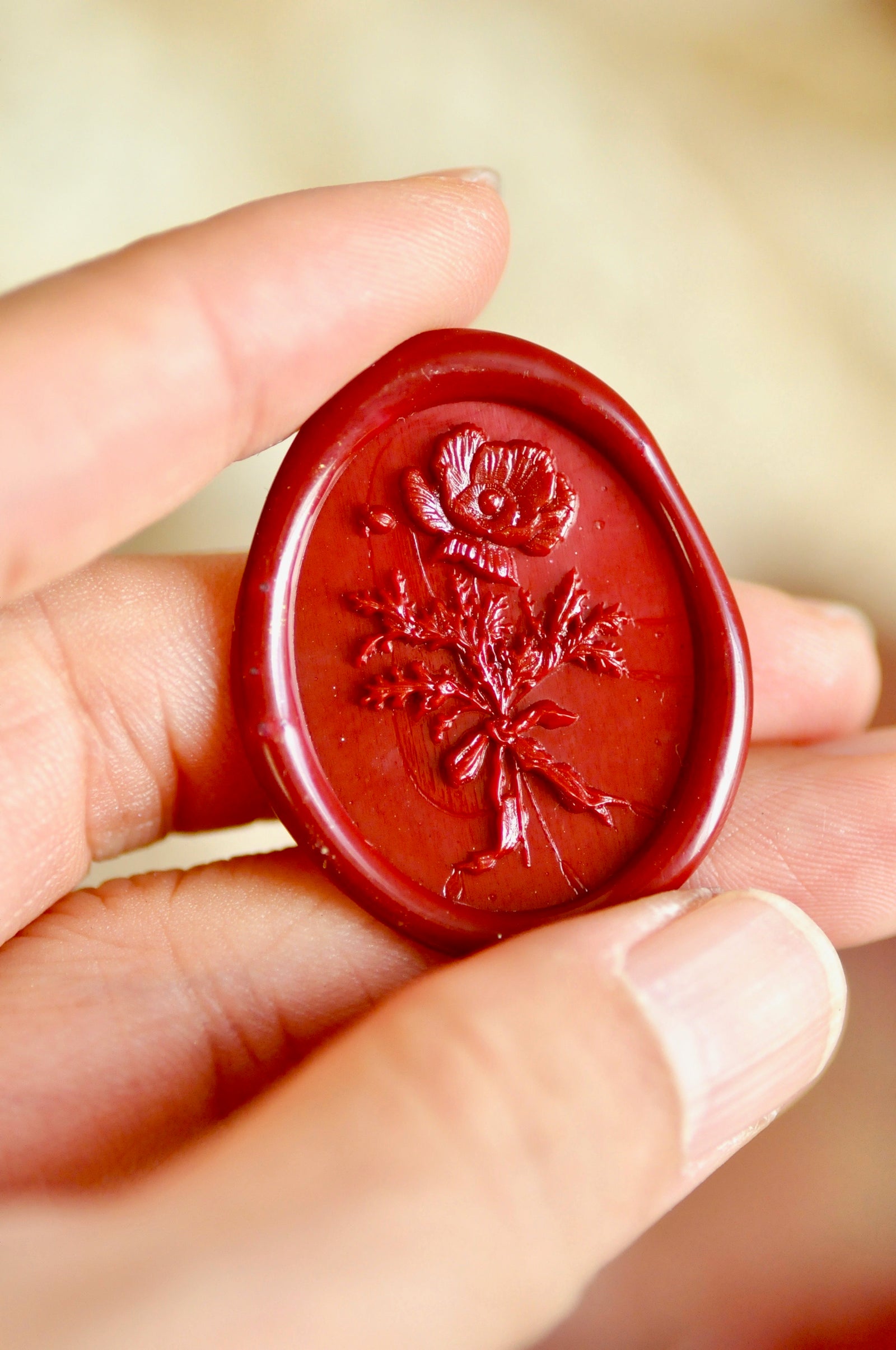 Floral Whispers: In Lieu of Speech Wax Seal Stamp | Poppy | Peace in Dreams (Pre-Order / Ship in March)
