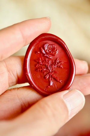 Floral Whispers: In Lieu of Speech Wax Seal Stamp | Poppy | Peace in Dreams (Pre-Order / Ship in March)