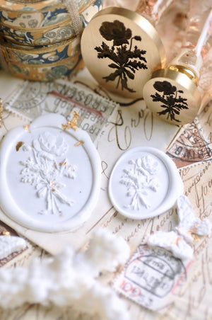 Floral Whispers: In Lieu of Speech Wax Seal Stamp | Poppy | Peace in Dreams