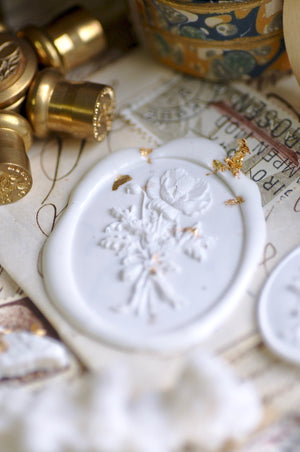 Floral Whispers: In Lieu of Speech Wax Seal Stamp | Poppy | Peace in Dreams