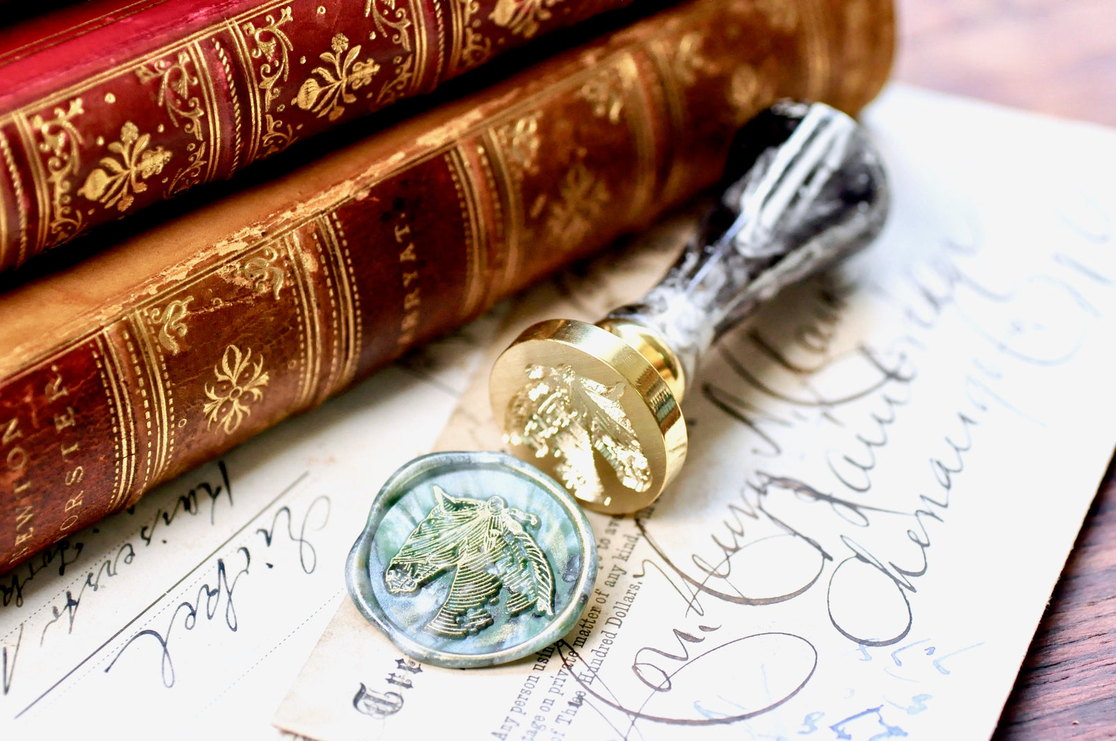 Picador Horse Wax Seal Stamp Designed by Jaime Montalvo - Backtozero B20 - blindfold, collaboration, handleupgrade, Horse, newarrivals, rekka, Retro, Signature, signaturehandle, tattoo