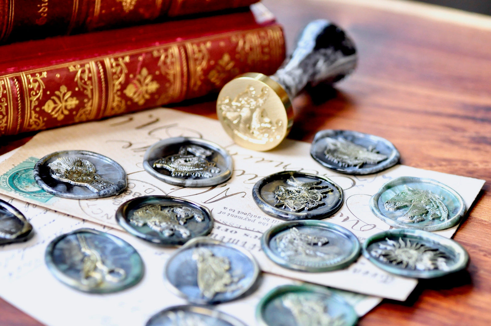 Greek Sphinx Wax Seal Stamp Designed by Jaime Montalvo - Backtozero B20 - collaboration, greek, handleupgrade, Mythical Creatures, newarrivals, rekka, Retro, Signature, signaturehandle, tattoo