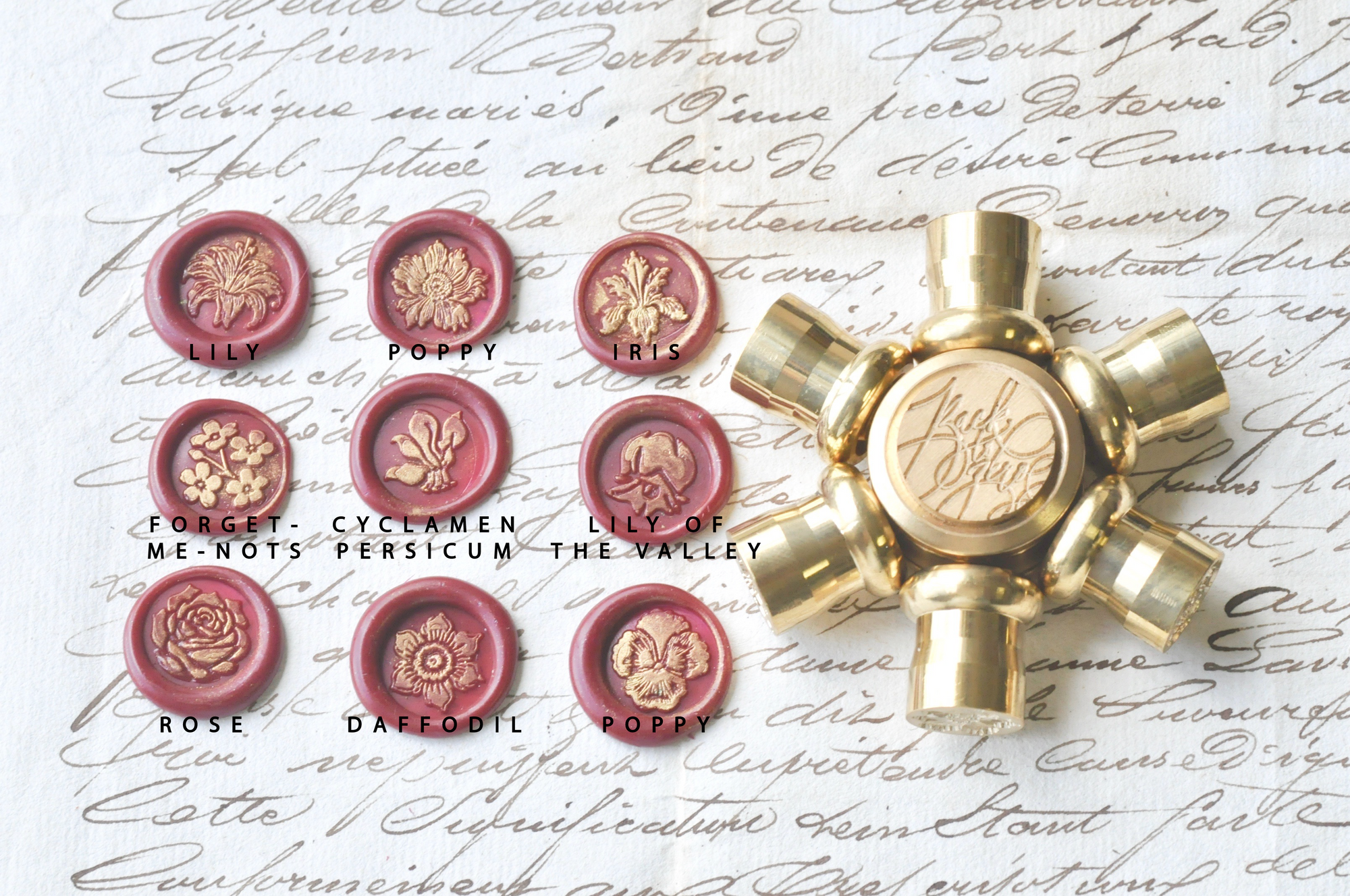 Build Your Retro Flower Mini Wheel Wax Seal