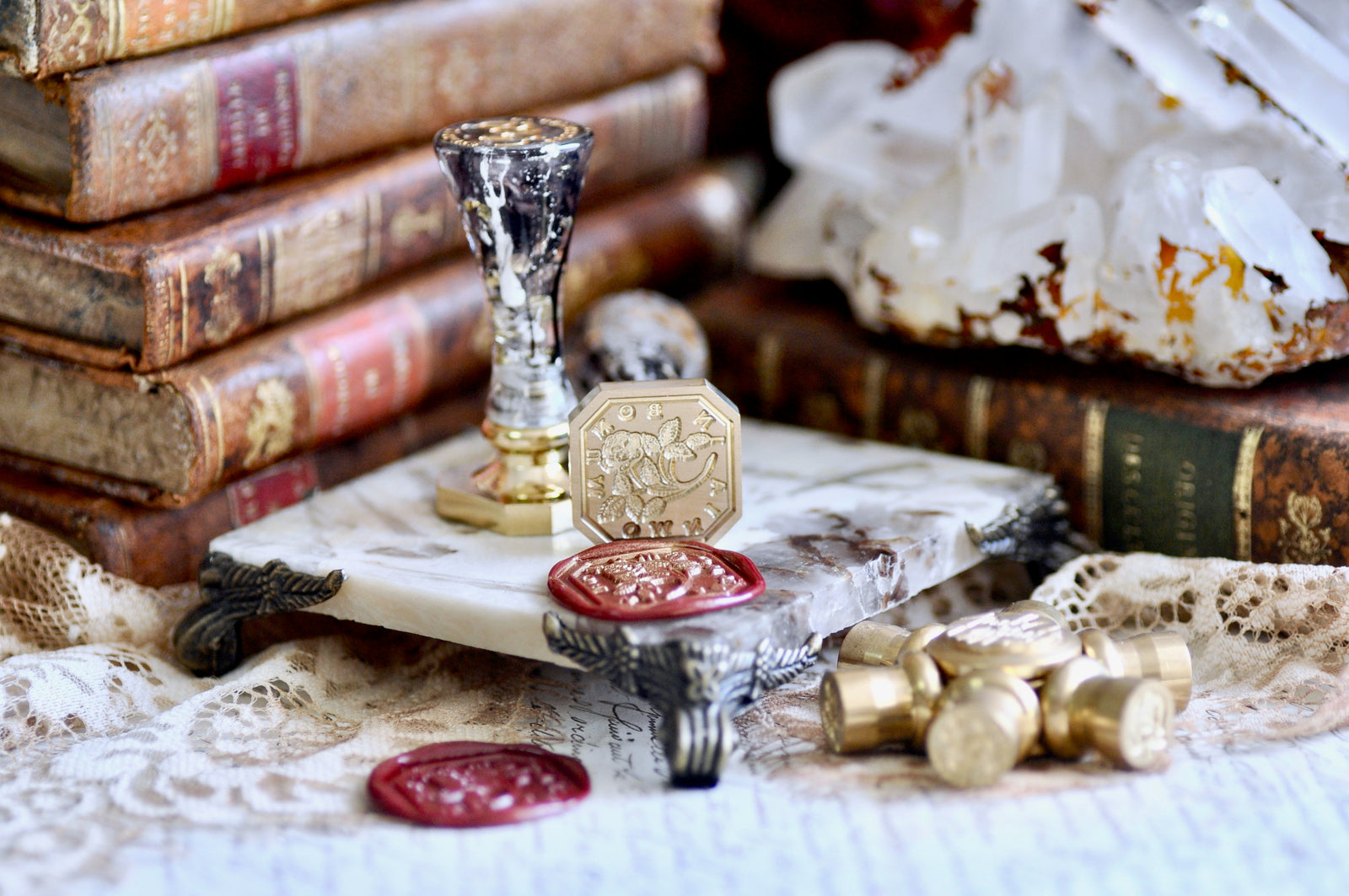 Rose Latin Motto Wax Seal Stamp | Positivity | O