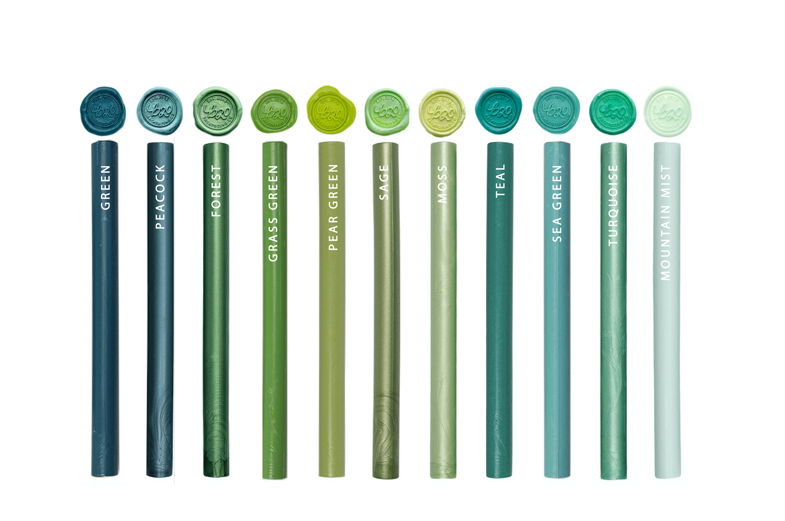 Standard Glue Gun Sealing Wax | Shades of Green - Backtozero B20 - brass, Glue Gun, green, mint, sale, Sealing Wax, Wax Stick