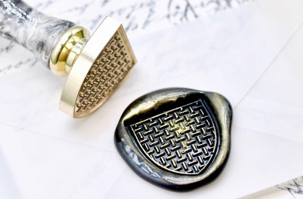 Heraldic Pattern Shield Wax Seal Stamp | Ashen - Backtozero B20 - Heraldic, heraldry, pattern, shield, Signature, signaturehandle