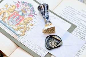 Heraldic Pattern Shield Wax Seal Stamp | Fleur de Lis