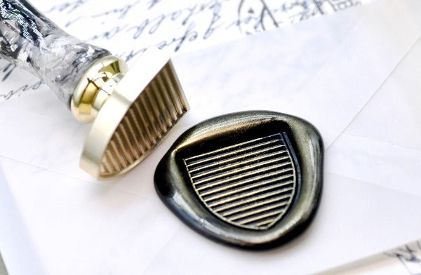 Heraldic Pattern Shield Wax Seal Stamp | Azure - Backtozero B20 - Heraldic, heraldry, pattern, shield, Signature, signaturehandle