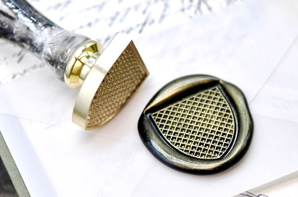Heraldic Pattern Shield Wax Seal Stamp | Murrey - Backtozero B20 - grid, Heraldic, heraldry, pattern, shield, Signature, signaturehandle