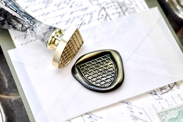 Heraldic Pattern Shield Wax Seal Stamp | Sanguine | Backtozero B20