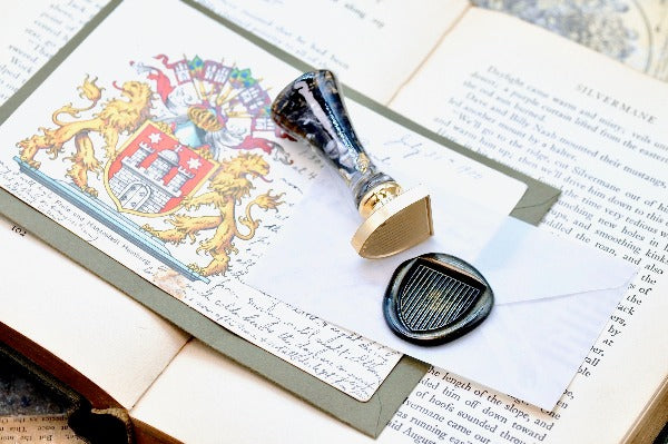 Heraldic Pattern Shield Wax Seal Stamp | Gules - Backtozero B20 - Heraldic, heraldry, pattern, shield, Signature, signaturehandle