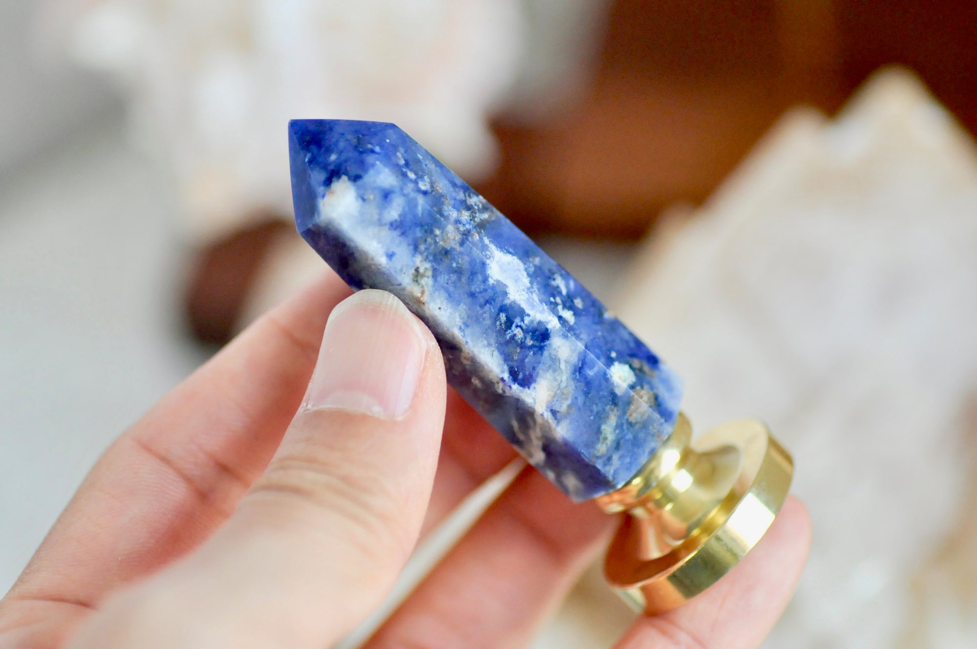 OOAK Sodalite Point Tower Wax Seal Handle