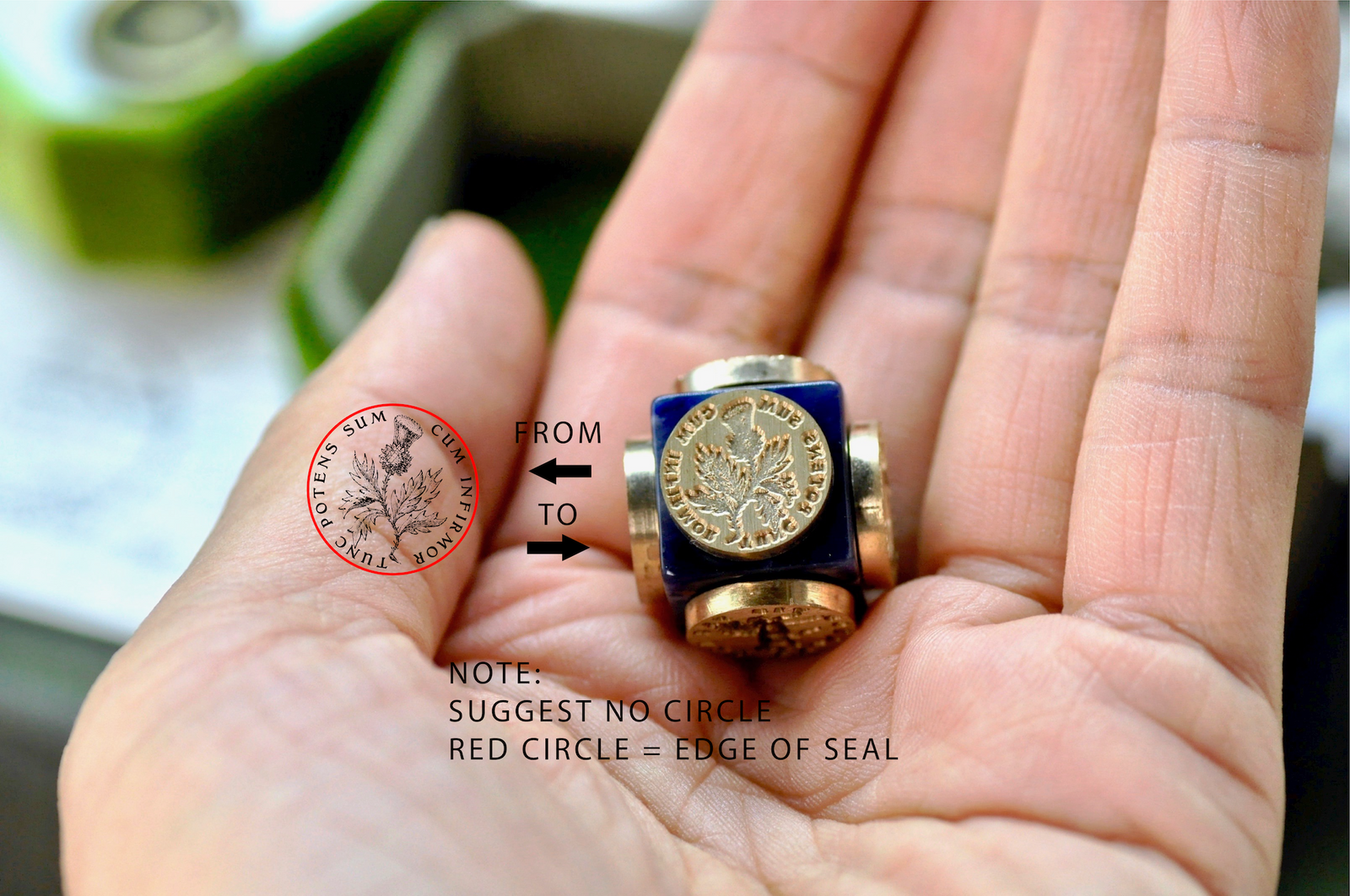 OOAK Design Your Own Cube Wax Seal | Sodalite - Backtozero B20 - antique, antique inspired, bespoke, cube, Custom, customcube, Design Your Own, natural stone, newarrivals, Retro, stone