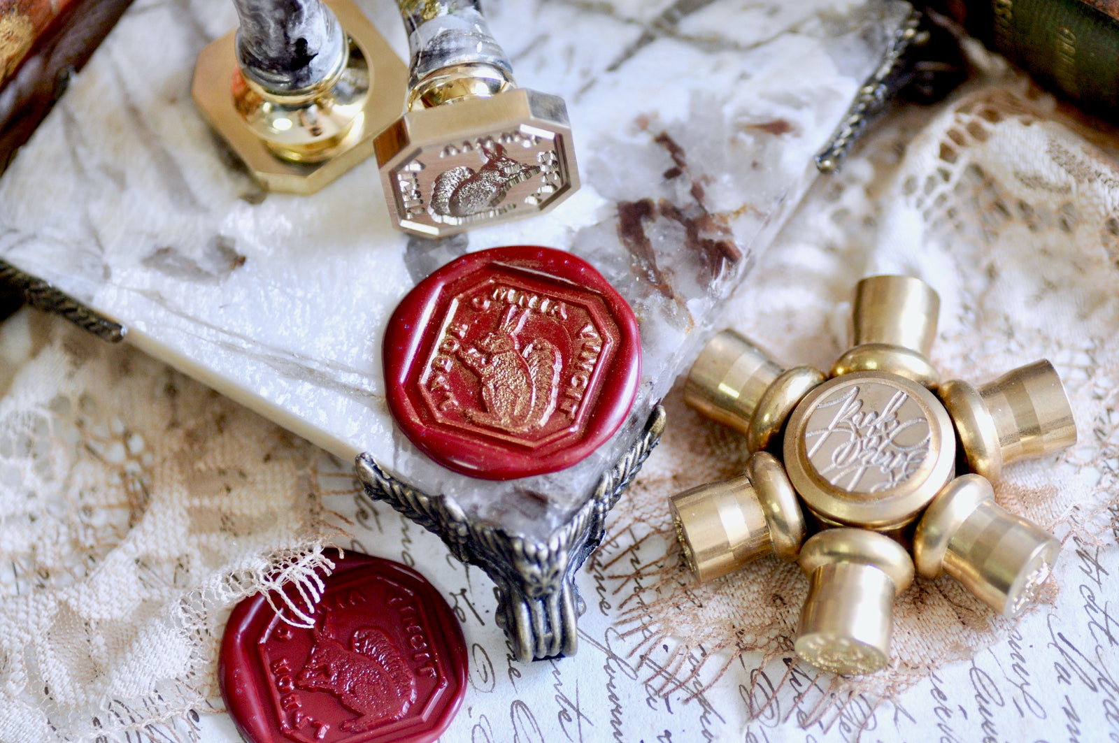 Squirrel Latin Motto Wax Seal Stamp | Determination | O