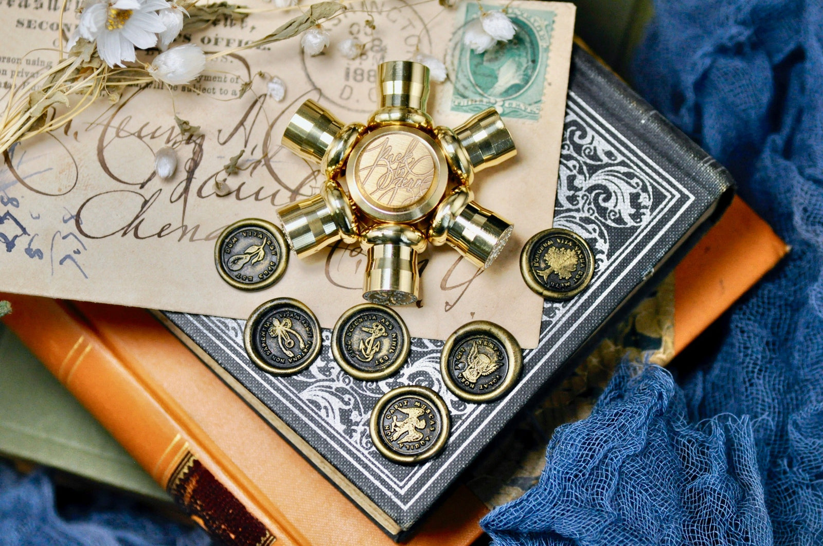 Build Your Own Latin Motto Wheel Wax Seal - Backtozero B20 - antique, antique inspired, bespoke, brass, Custom, customlatinwheel, latin, latin motto, Message, motto, newarrivals, Retro, wheel, wheel wax seal