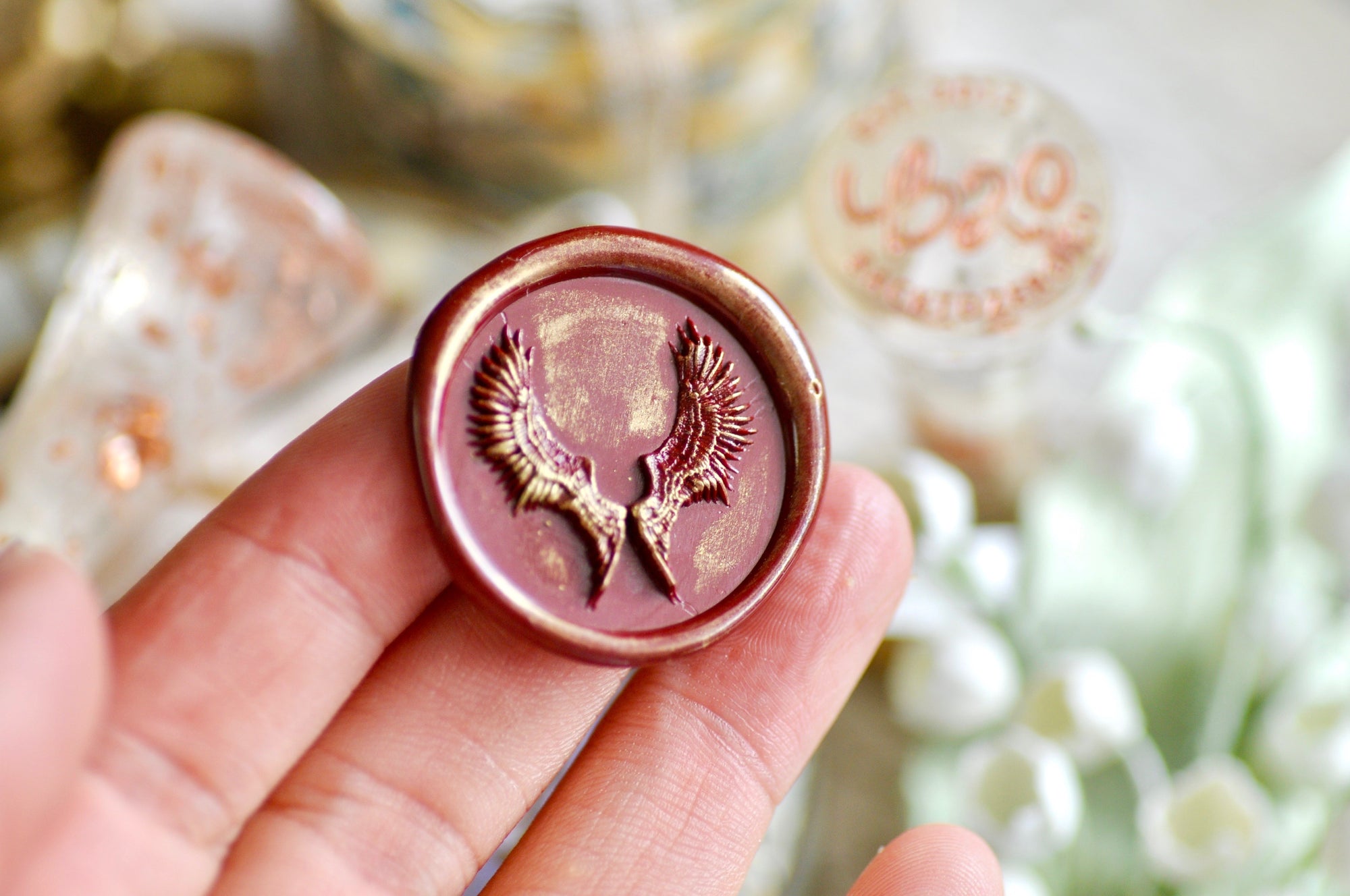 Angel Wings 3D Emboss Wax Seal Stamp | A