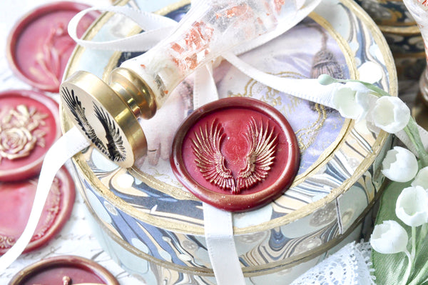 Angel Wings 3D Emboss Wax Seal Stamp B | Backtozero B20
