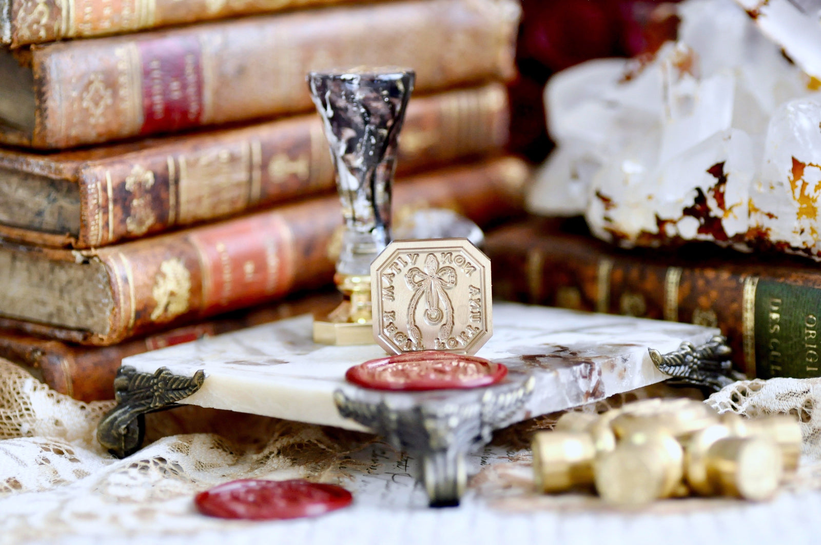 Wishbone Latin Motto Wax Seal Stamp | Fortune | O