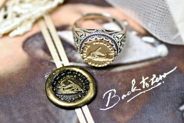 Writing Hand Latin Motto Lace Signet Ring - Backtozero B20 - 12l, 12mm, 12mm ring, 925 Silver, accessory, hand, hand gesture, her, Intaglio, Intaglio ring, jewelry, knowledge, lace, latin motto, signet, size 10, size 7, size 8, size 9, wax seal, wax seal ring, wax seal stamp