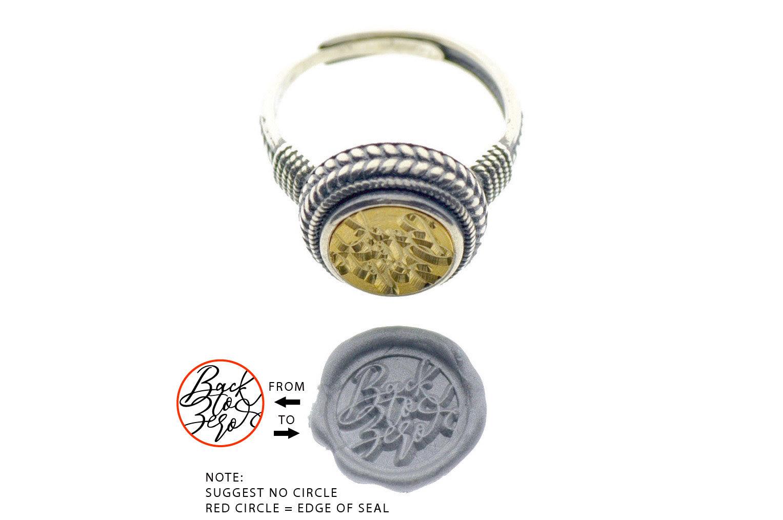 Design your own 10mm Wreath Signet Ring - Backtozero B20 - 10mm, 10mm ring, 10w, accessory, bespoke, Custom, custom ring, customsignet, Design Your Own, jewelry, Laurel Wreath, ring, seal, seal ring, signet ring, size 6, size 7, size 8, wax seal, wax seal stamp, wreath