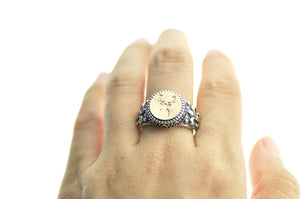 Antler Signet Ring - Backtozero B20 - 12f, 12mm, 12mm ring, accessory, Animal, Antler, deer stag, Fleur de Lis, him, jewelry, ring, signet ring, size 10, size 11, size 8, size 9, wax seal, wax seal ring, wax seal stamp