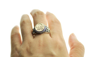 Skull Sword Signet Ring - Backtozero B20 - 12f, 12mm, 12mm ring, accessory, Bone, Fleur de Lis, him, jewelry, ring, signet ring, size 10, size 11, size 8, size 9, Skull, sword, wax seal, wax seal ring, wax seal stamp